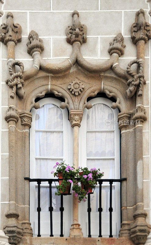 Manueline风格的窗口-葡萄牙晚期哥特式- Évora，葡萄牙